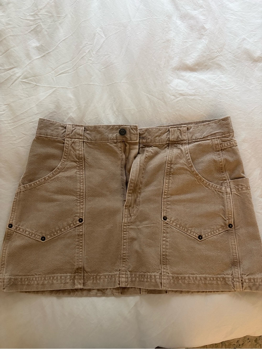 Altar'd State Tan Utility Mini Skirt